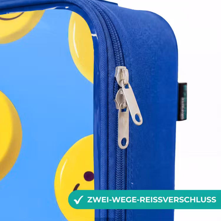 Kinderkoffer Blau - Fröhlicher Smiley-Regen — 5