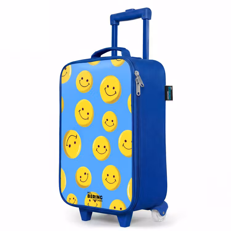 Kinderkoffer Blau - Fröhlicher Smiley-Regen — 8