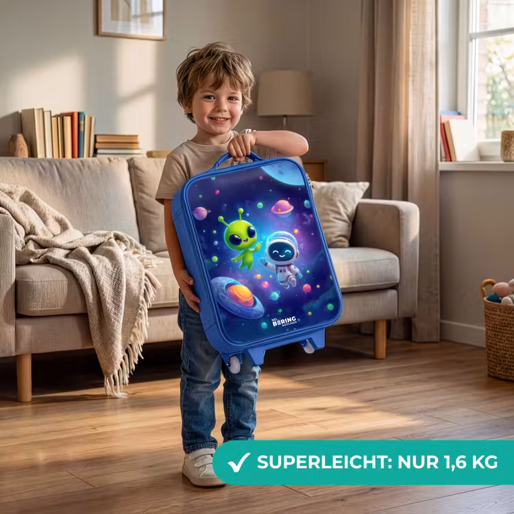 Kinderkoffer Blau - Fröhliches Treffen im Weltraum — 3