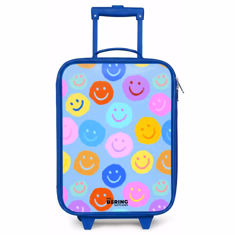 Kinderkoffer Blau - Heiteres Muster von Smileys — 1