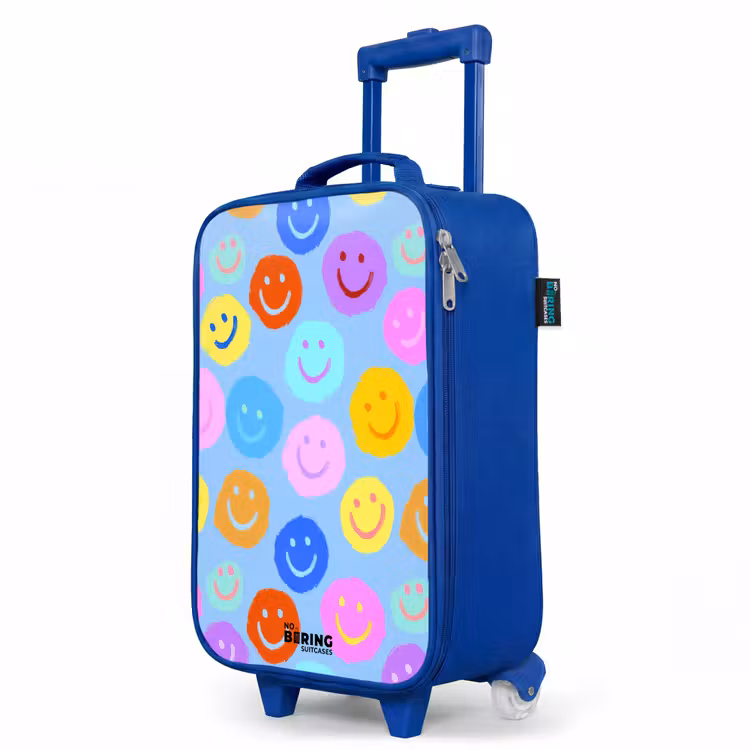 Kinderkoffer Blau - Heiteres Muster von Smileys — 8