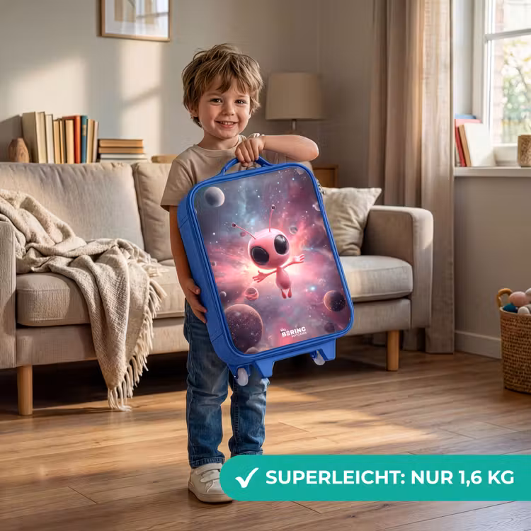 Kinderkoffer Blau - Rosa Alien im Sternennebel — 3