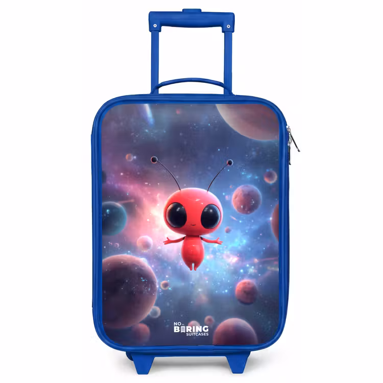 Kinderkoffer Blau - Rotes Raumwesen im kosmischen Tanz — 1