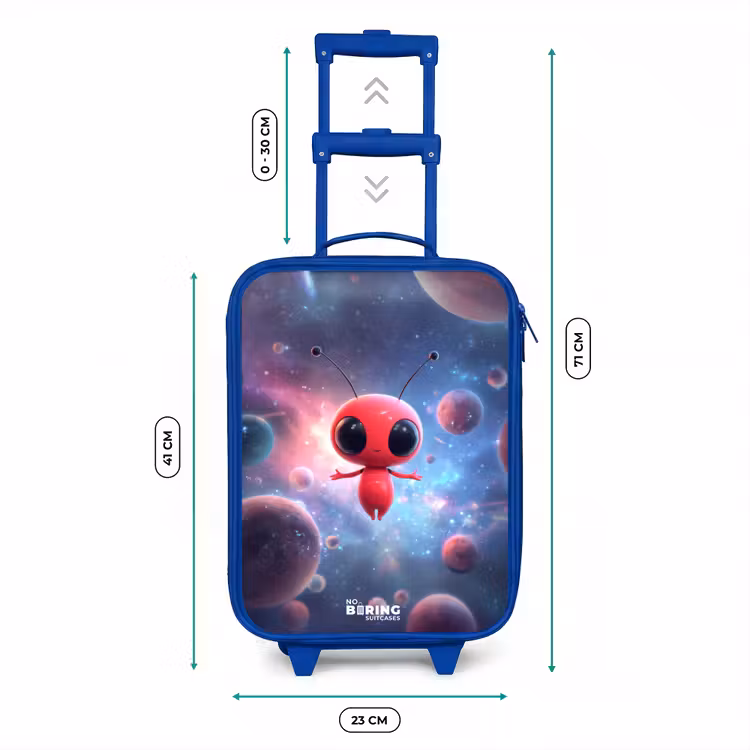 Kinderkoffer Blau - Rotes Raumwesen im kosmischen Tanz — 7