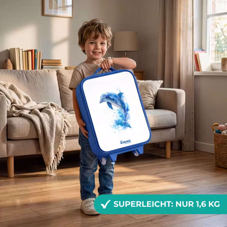 Kinderkoffer Blau - Springender blauer Delfin — 3