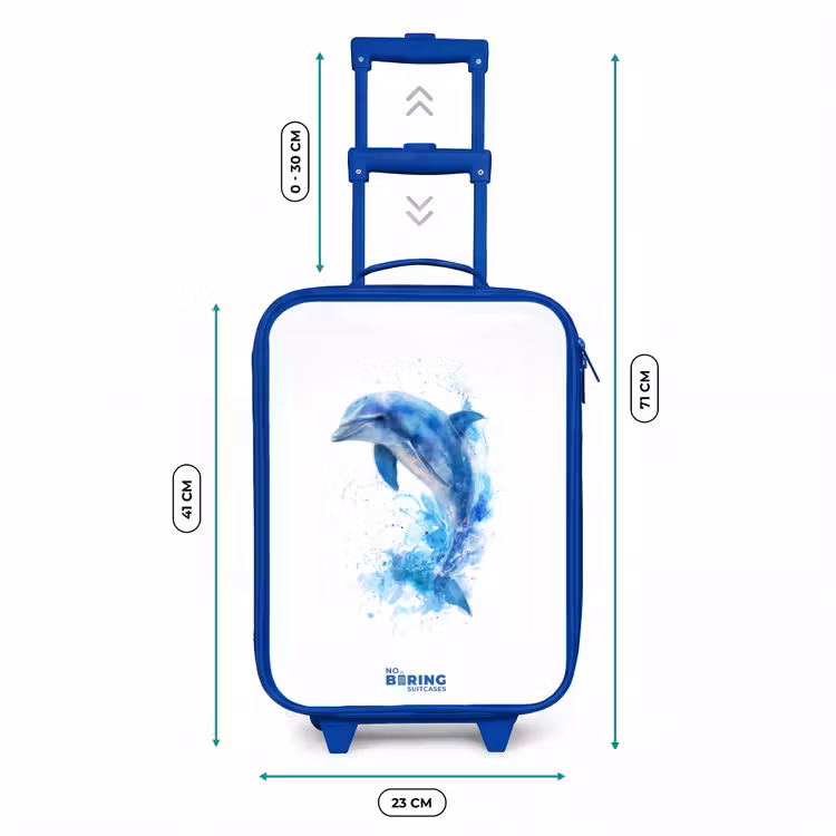 Kinderkoffer Blau - Springender blauer Delfin — 7