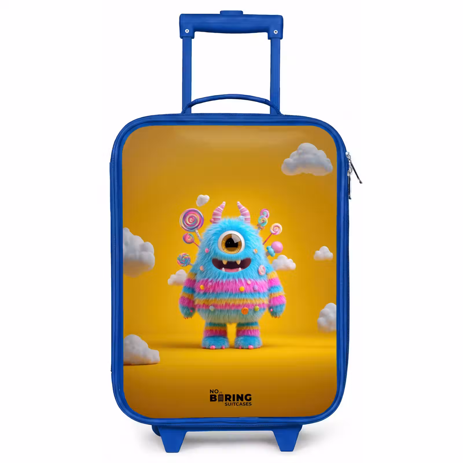 Kinderkoffer Blau - Süßigkeiten - Monster - Regenbogen — 1