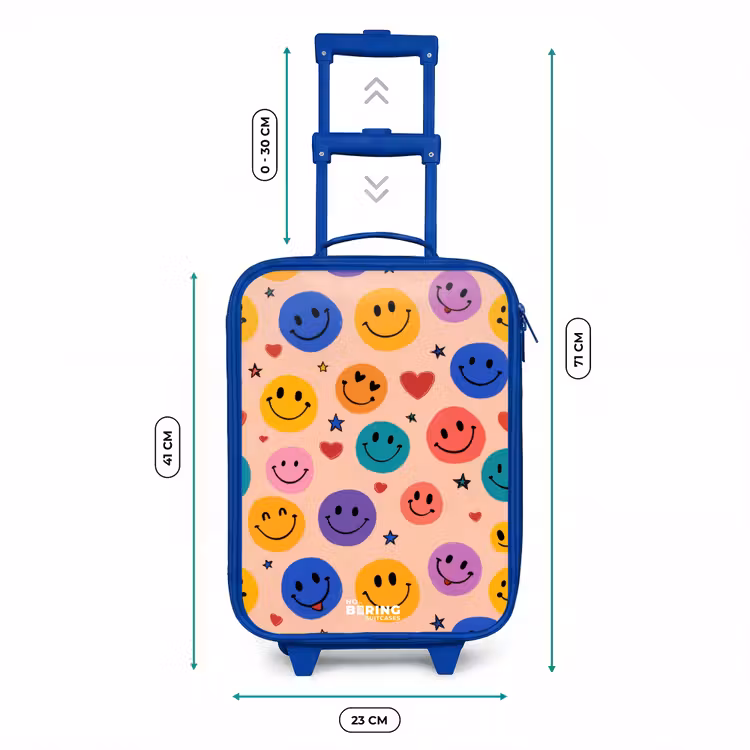 Kinderkoffer Blau - Fröhliches Smiley-Muster — 7