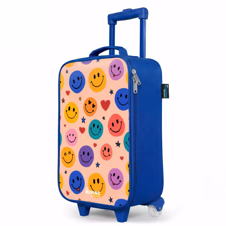 Kinderkoffer Blau - Fröhliches Smiley-Muster — 8