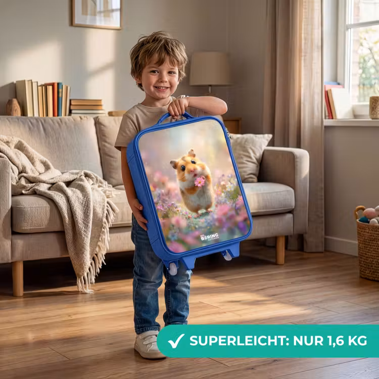 Kinderkoffer Blau - Hamster - Blume - Natur - Tier — 3