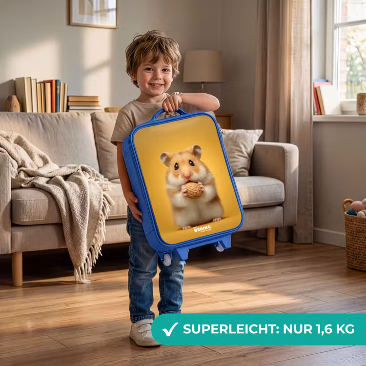 Kinderkoffer Blau - Hamster - Walnuss - Tier — 3