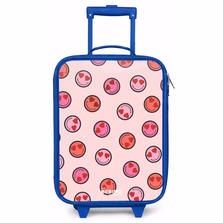Kinderkoffer Blau - Herz - Smiley - Muster — 1