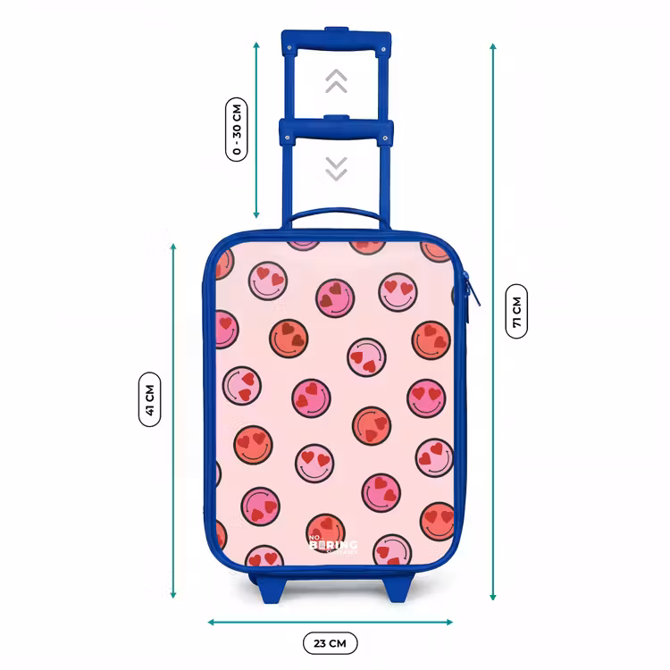 Kinderkoffer Blau - Herz - Smiley - Muster — 7