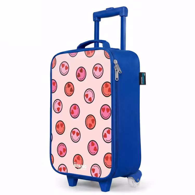 Kinderkoffer Blau - Herz - Smiley - Muster — 8
