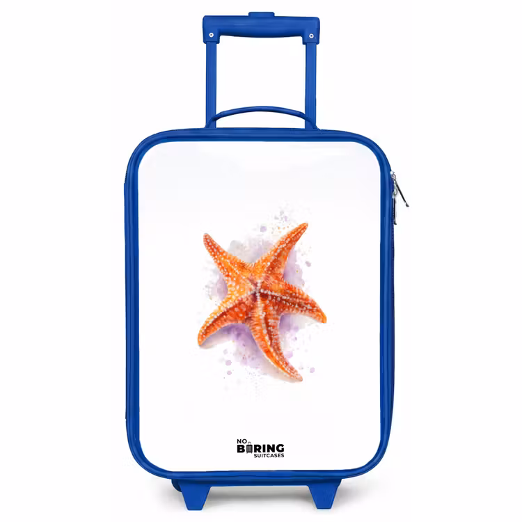 Kinderkoffer Blau - Orange Seestern Illustration — 1