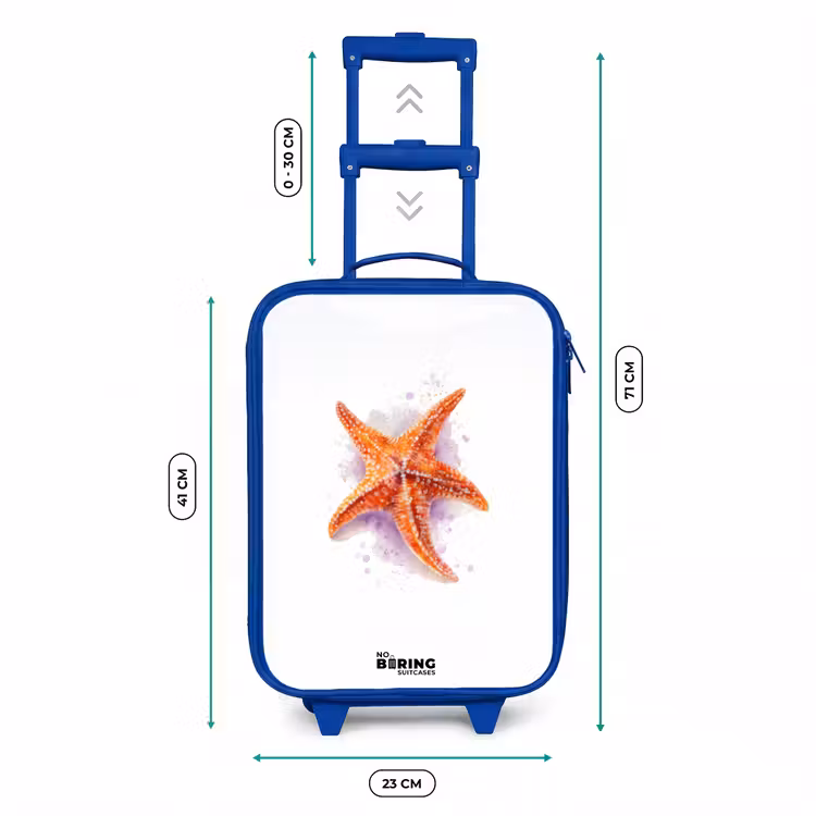 Kinderkoffer Blau - Orange Seestern Illustration — 7