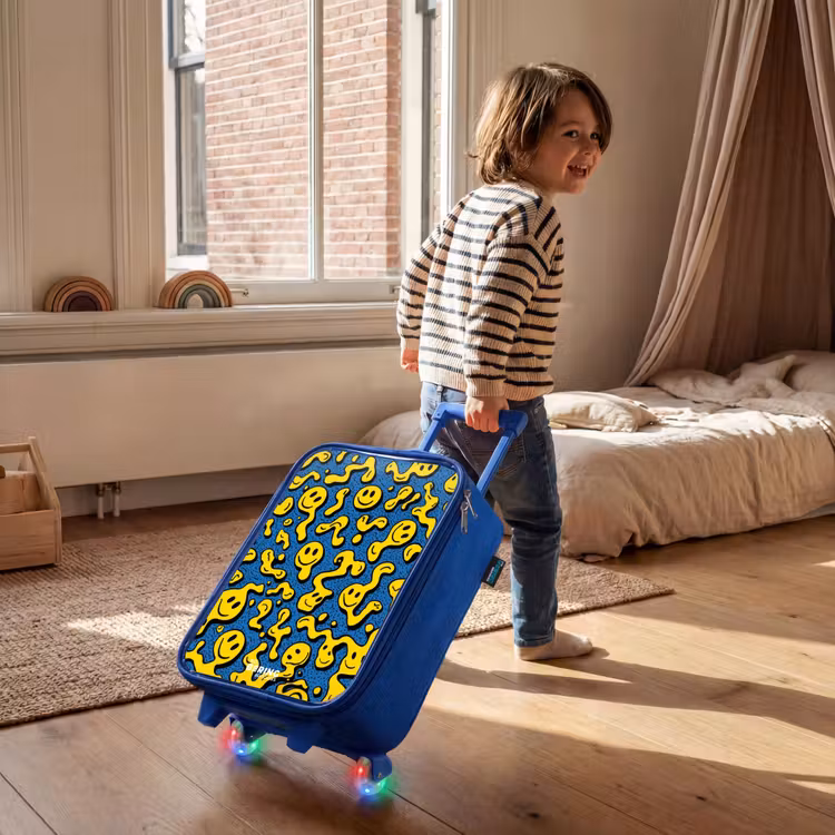 Kinderkoffer Blau - Smiley - Blau - Gelb — 2