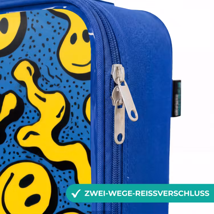 Kinderkoffer Blau - Smiley - Blau - Gelb — 5