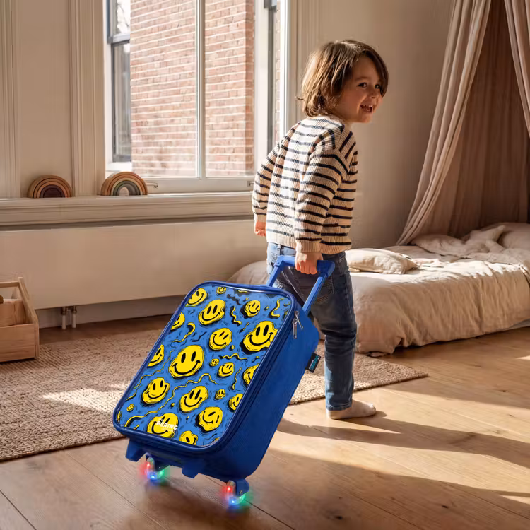 Kinderkoffer Blau - Smiley - Gelb - Blau — 2