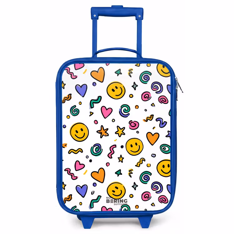 Kinderkoffer Blau - Smiley - Herz - Stern — 1