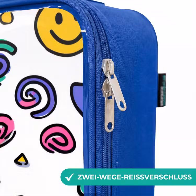 Kinderkoffer Blau - Smiley - Herz - Stern — 5