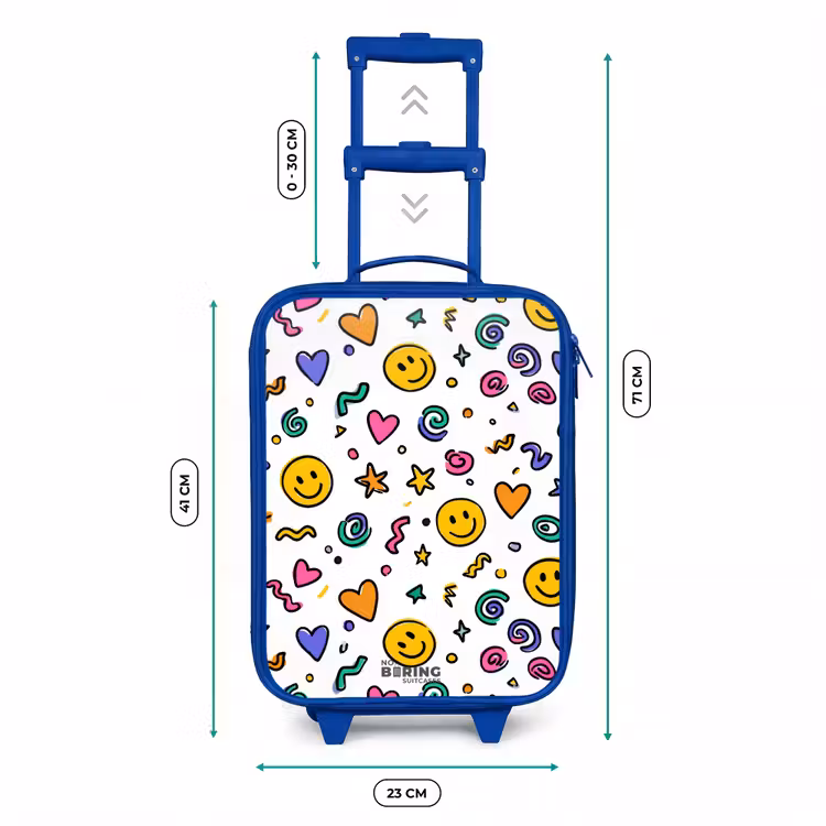 Kinderkoffer Blau - Smiley - Herz - Stern — 7