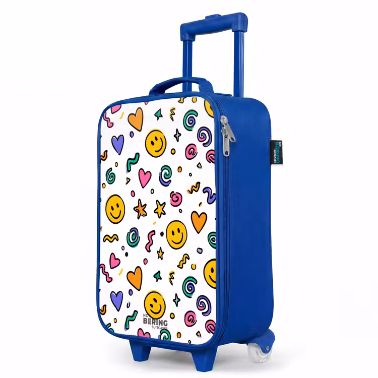 Kinderkoffer Blau - Smiley - Herz - Stern — 8