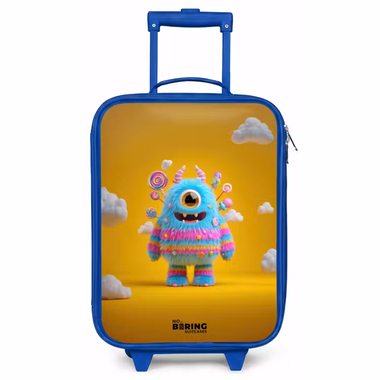 Kinderkoffer Blau - Süßigkeiten - Monster - Regenbogen — 1