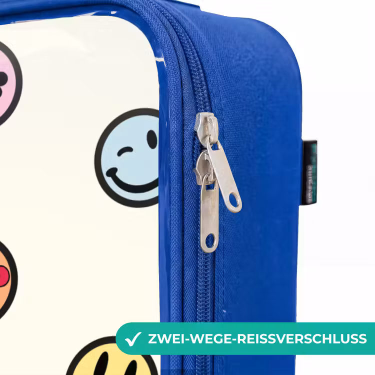 Kinderkoffer Blau - Verspielter Smiley-Mix — 5