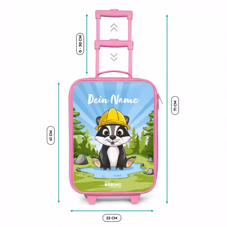 Kinderkoffer Rosa mit Name - Wally Arbeitsbär — 7