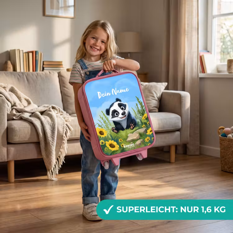 Kinderkoffer Rosa mit Name - William Waschbär — 3
