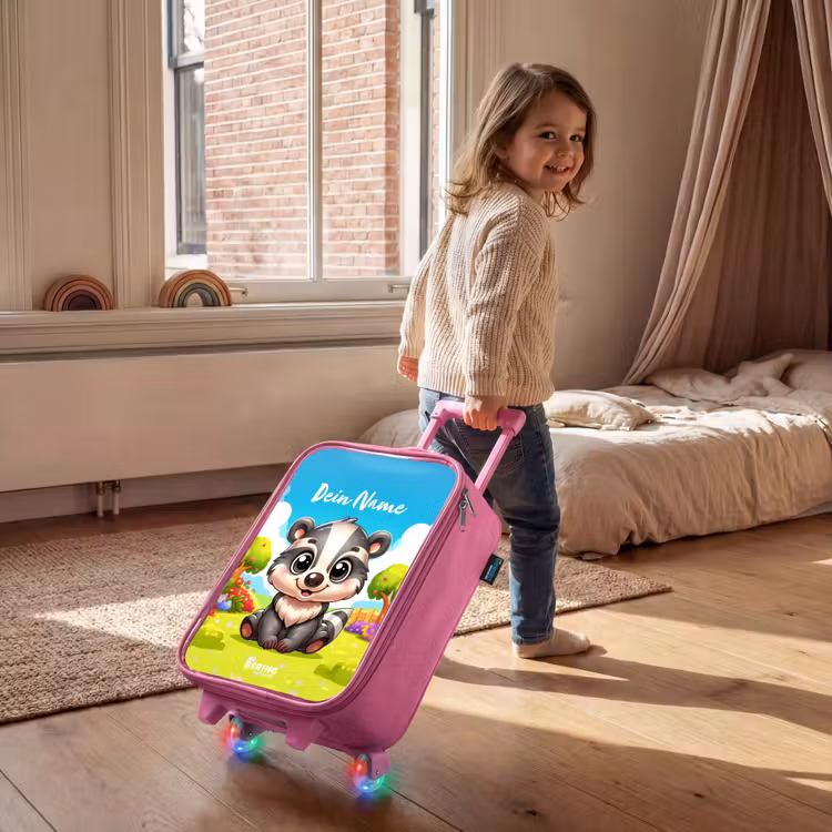 Kinderkoffer Rosa mit Name - Willy Rocker — 2