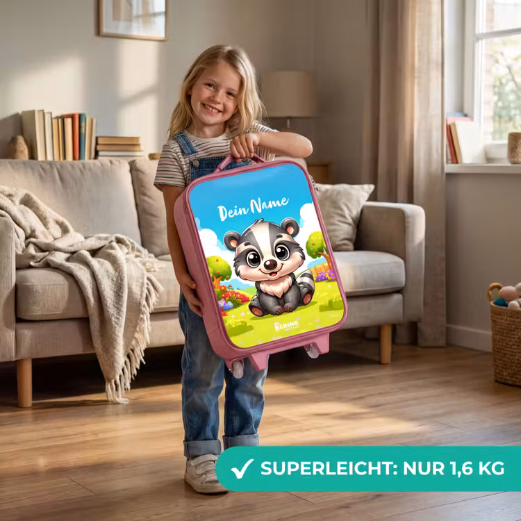 Kinderkoffer Rosa mit Name - Willy Rocker — 3