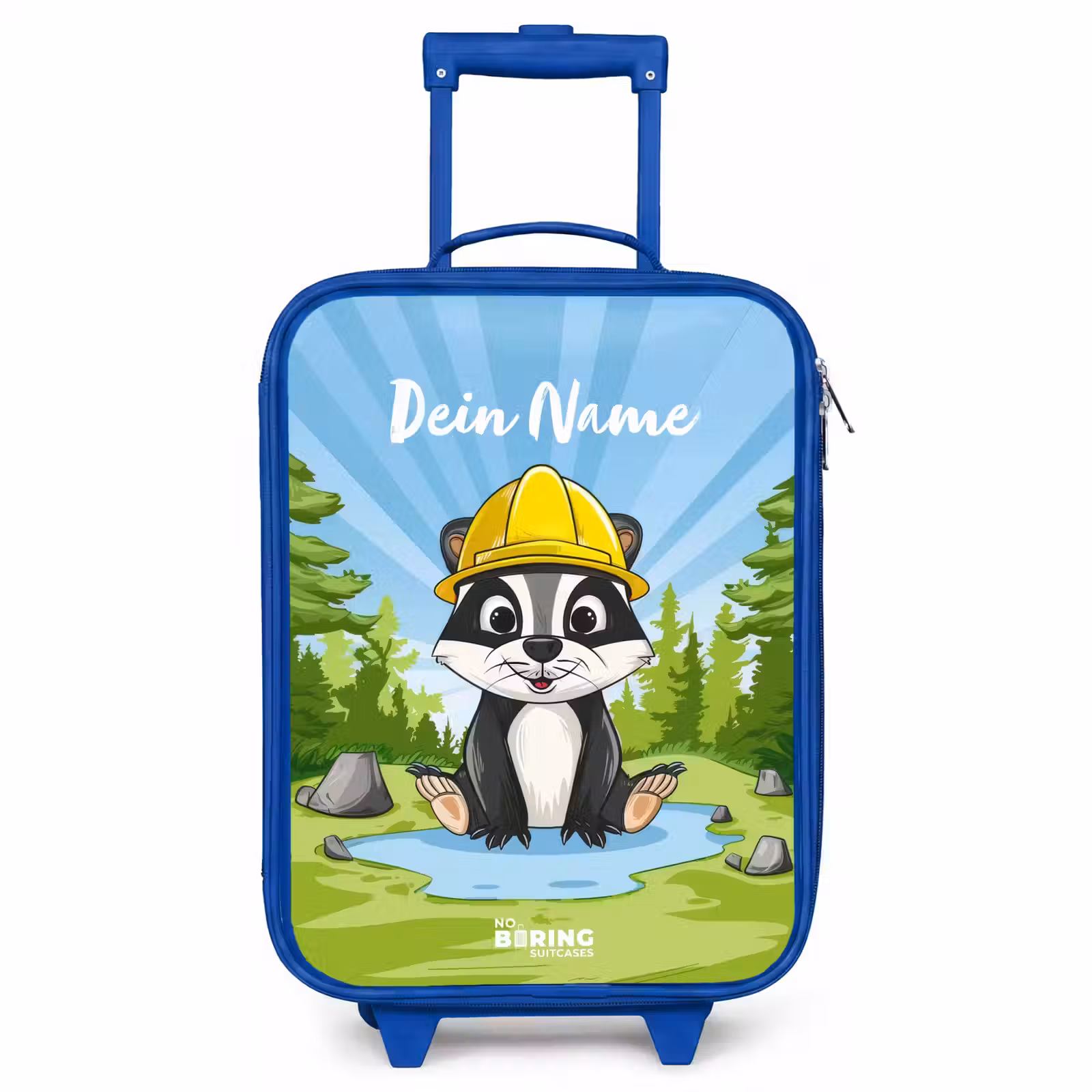 Kinderkoffer Blau mit Name - Wally Arbeitsbär — 1
