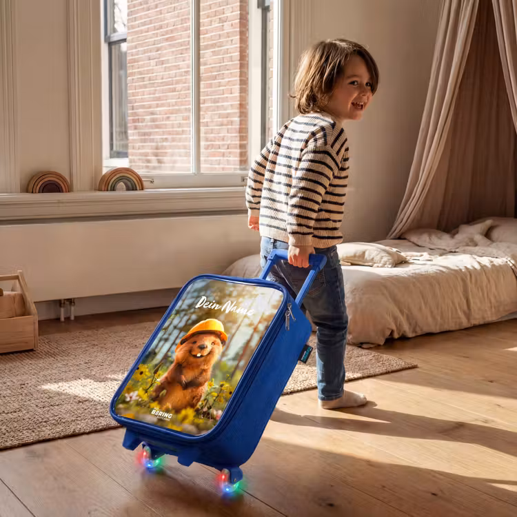 Kinderkoffer Blau mit Name - Benno Blumenbauer — 2