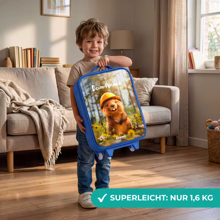 Kinderkoffer Blau mit Name - Benno Blumenbauer — 3