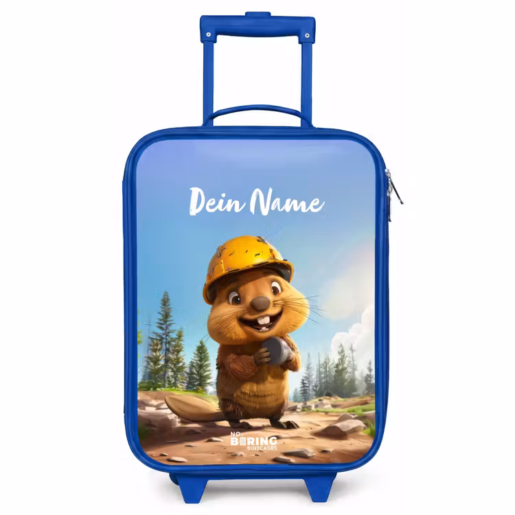 Kinderkoffer Blau mit Name - Billy Bauhelm — 1