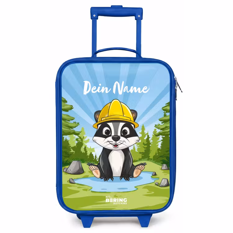 Kinderkoffer Blau mit Name - Wally Arbeitsbär — 1