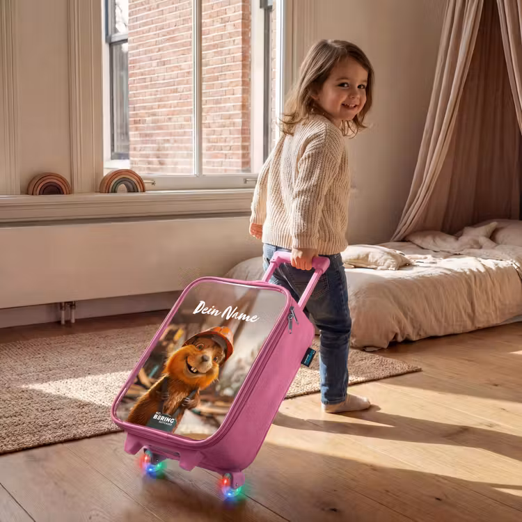Kinderkoffer Rosa mit Name - Bertus Bouwbever — 2