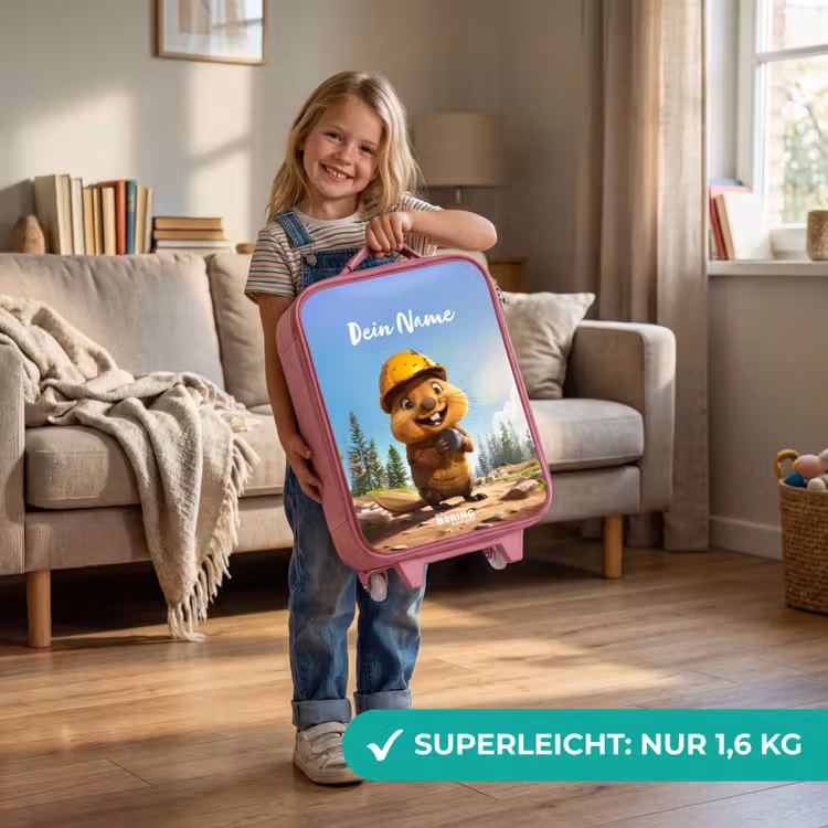 Kinderkoffer Rosa mit Name - Billy Bauhelm — 3