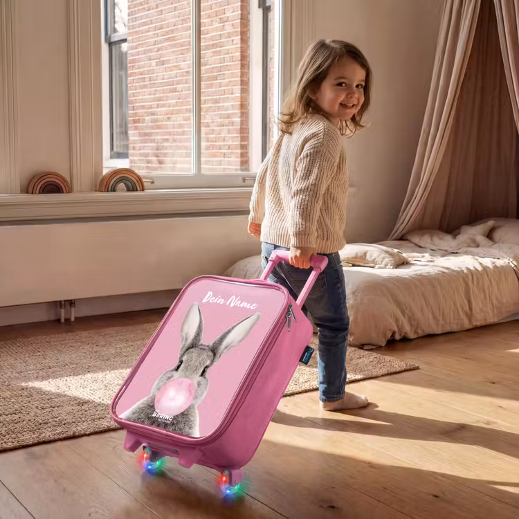 Kinderkoffer Rosa mit Name - Kauen nagen — 2