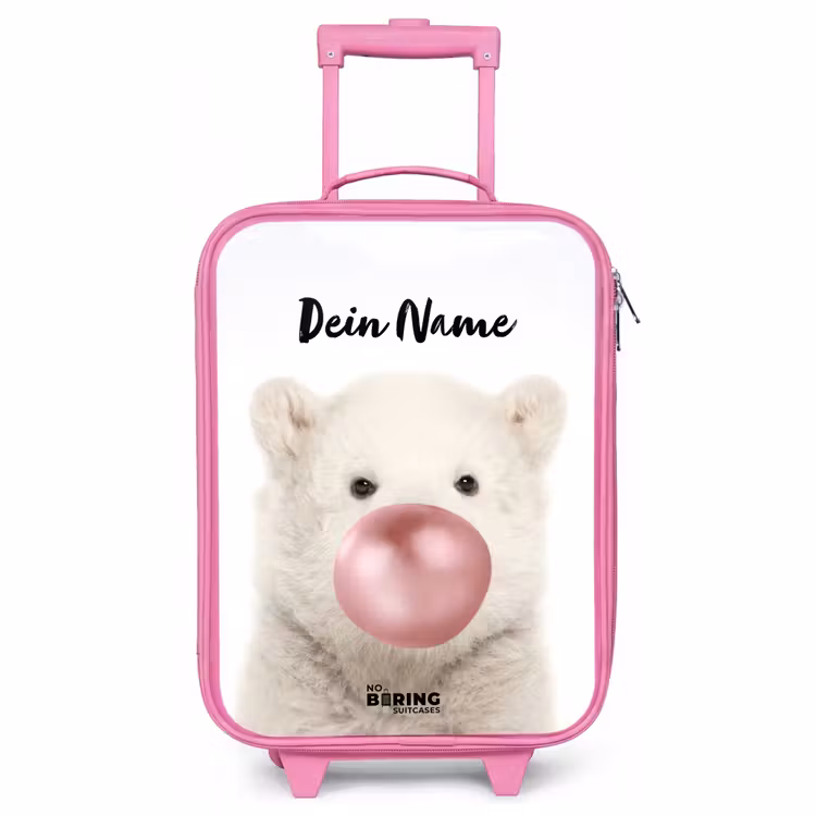 Kinderkoffer Rosa mit Name - Kaugummi-Bär — 1