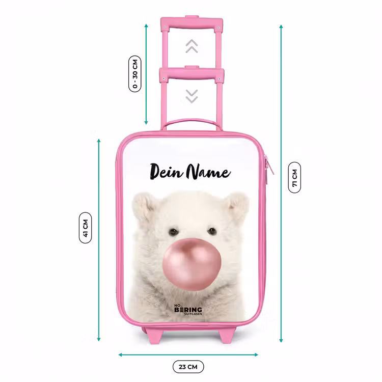 Kinderkoffer Rosa mit Name - Kaugummi-Bär — 7