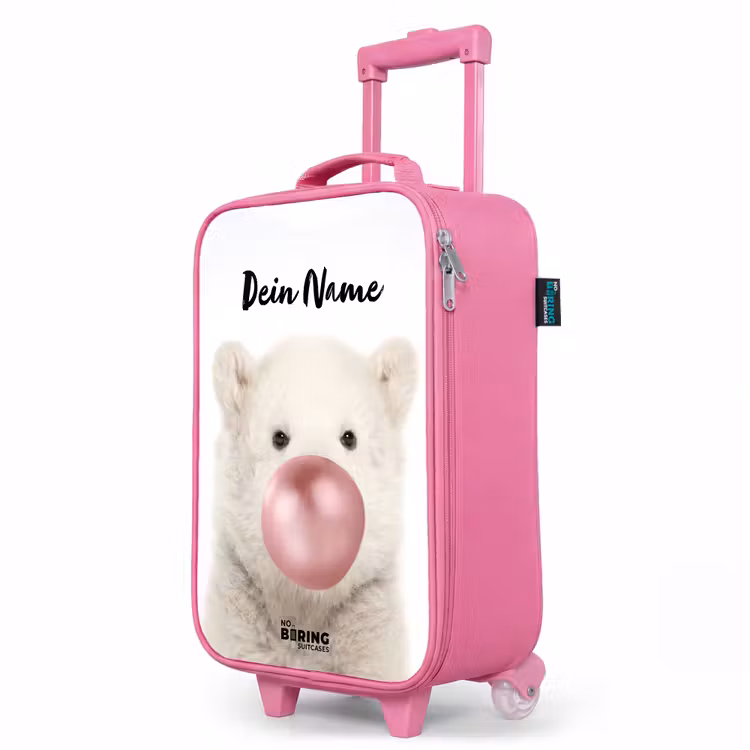 Kinderkoffer Rosa mit Name - Kaugummi-Bär — 8