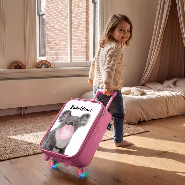 Kinderkoffer Rosa mit Name - Kaugummi-Koala — 2