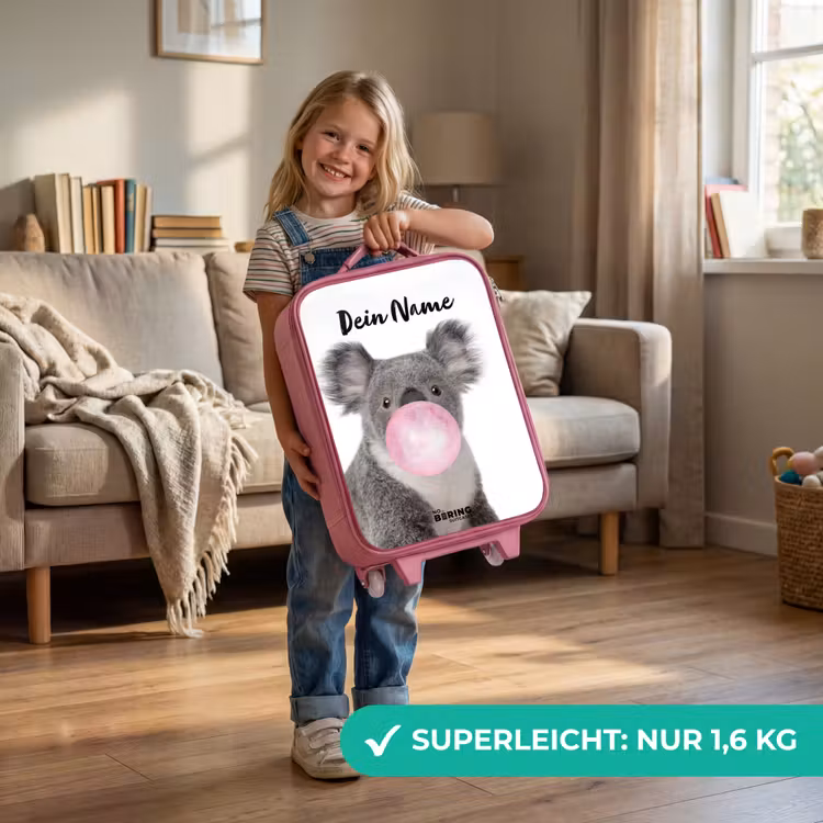 Kinderkoffer Rosa mit Name - Kaugummi-Koala — 3