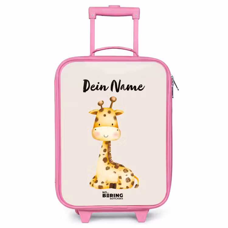 Kinderkoffer Rosa mit Name - Gigi Giraffe — 1