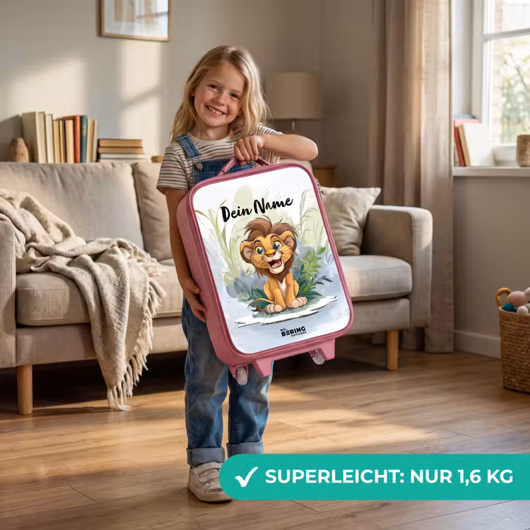 Kinderkoffer Rosa mit Name - Lenny Löwe — 3