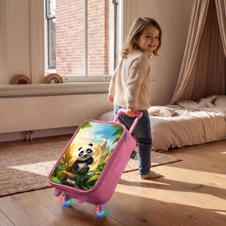 Kinderkoffer Rosa mit Name - Peter Panda — 2