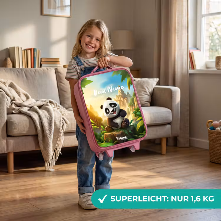 Kinderkoffer Rosa mit Name - Peter Panda — 3